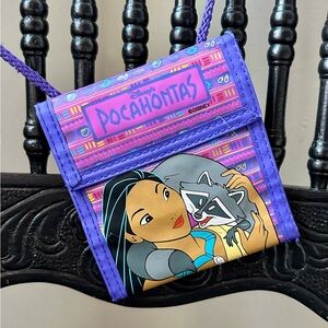 Sold Vintage 90s disney pocahontas & meeko purple crossbody trifold wallet purse